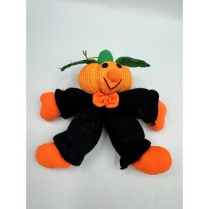 Vintage Jack O Lantern Pumpkin Plush Soft Toy Halloween Decor 90s Y2K